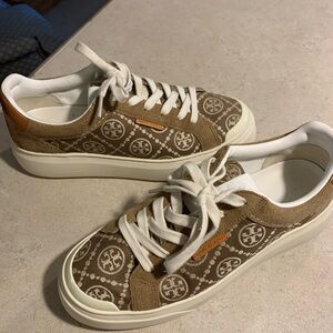 Tory Burch Brown and White Sneakers